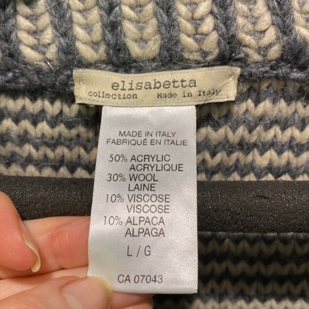 Elisabetta Grey Alapa Wool Zip Sweater Cardigan size large - Picture 12 of 13